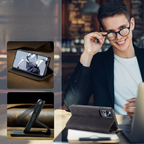 CASEME case for Xiaomi 12T / 12T Pro, Leather Wallet Case, black