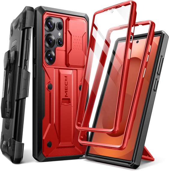 Case for Samsung Galaxy S25 Ultra – Tongate MECH Series Belt Clip, red