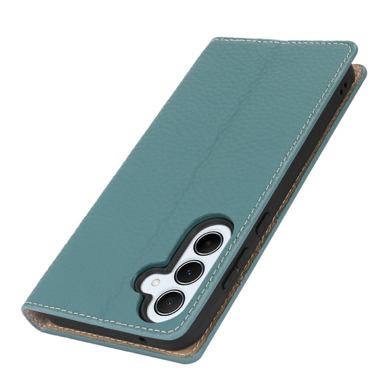 Flip case for Samsung Galaxy S25+ Plus, Litchi Skin Grain, blue