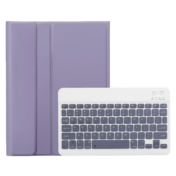 Case + keyboard Samsung Galaxy Tab A9+, Leather Pen Slot, purple