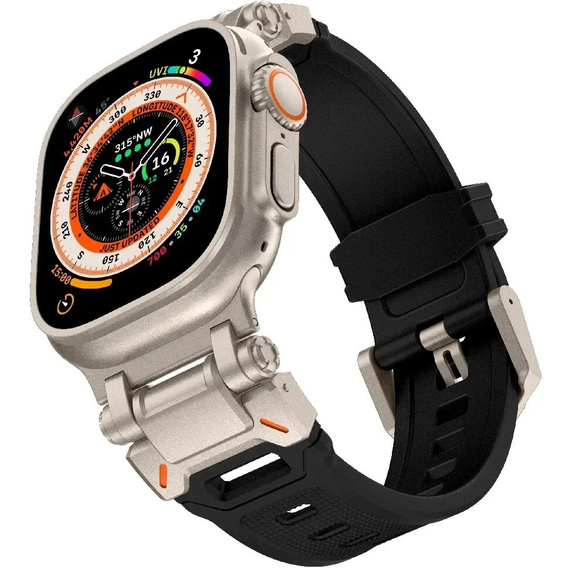 ERBORD ProTech Strap for Apple Watch 1/2/3/4/5/6/7/8/9/SE/Ultra/Ultra 2 42/44/45/49MM, Black.