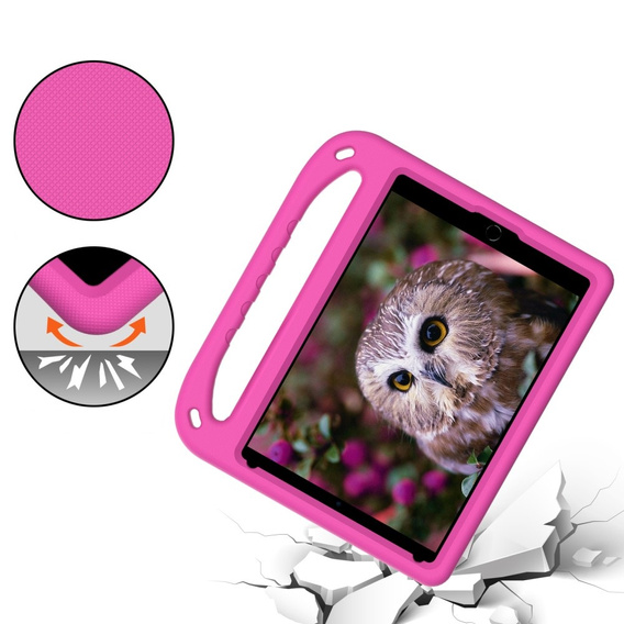 Children's case for iPad 10.2 2021 / 2020 / 2019, with handle, pink