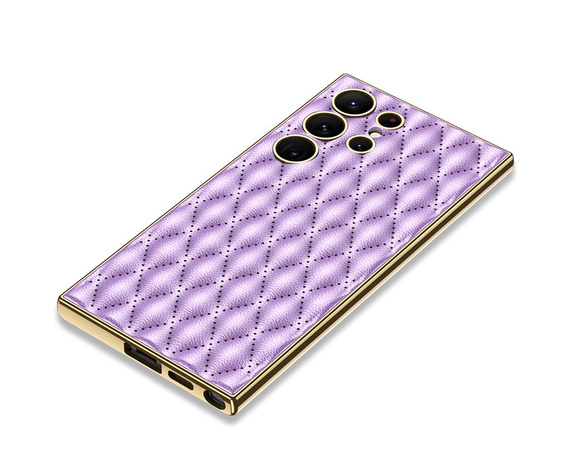 Case for Samsung Galaxy S24 Ultra, Leather Rhombus, purple