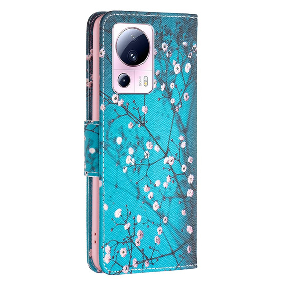 Flip case for Xiaomi 13 Lite, Wallet, sakura, blue