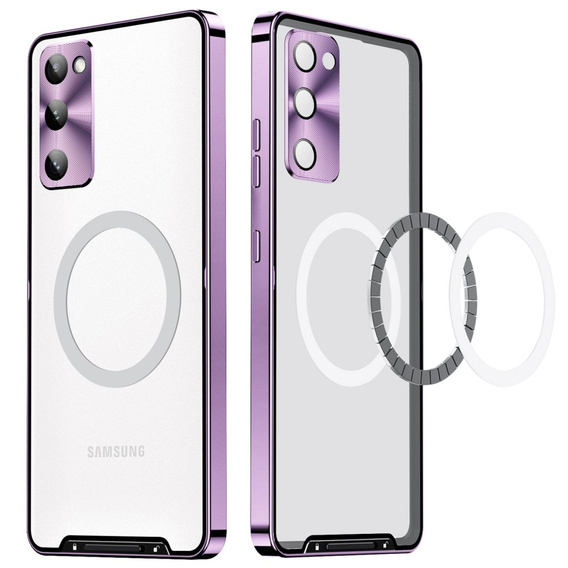 Camera Protection Case for Samsung Galaxy S20 FE, CamShield MagSafe, transparent / purple