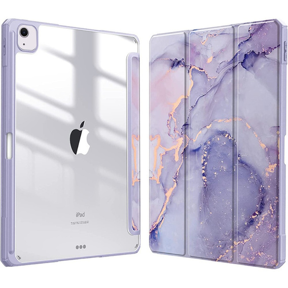Case for Apple iPad Air 11" 6 gen. 2024, Smartcase Hybrid, with stylus space, Marble purple
