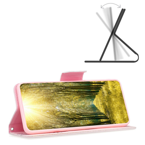 Flip case for Motorola Edge 40 Neo, Wallet, giraffe, pink