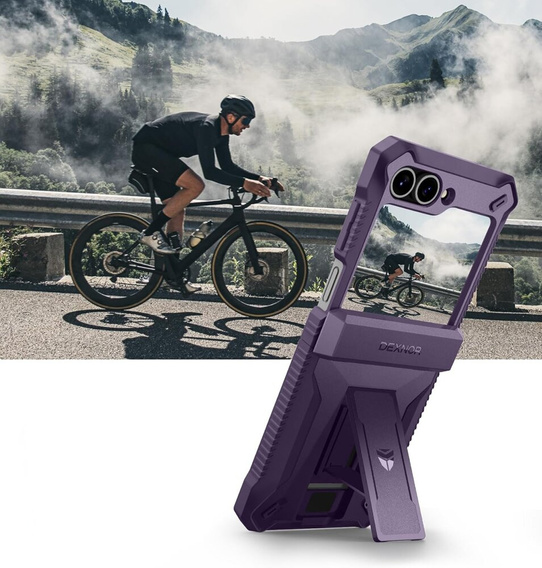 Armored Case for Samsung Galaxy Z Flip7 FE / Z Flip6, Dexnor Clip Holder, purple