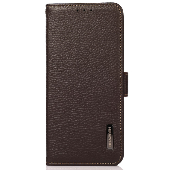 KHAZNEH RFID case for Samsung Galaxy S24 Ultra, Litchi Texture, brown