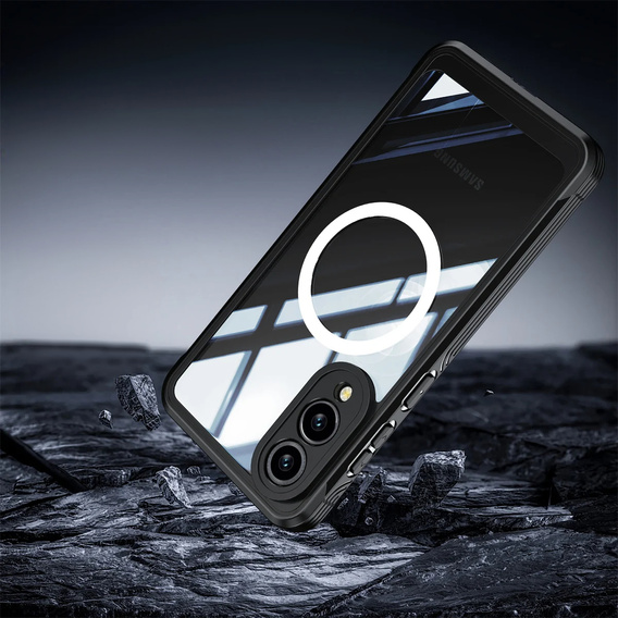 Case for Samsung Galaxy S25 Edge, Shockproof, with glass, for MagSafe, black