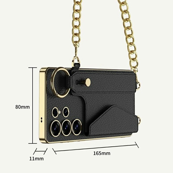 Case for Samsung Galaxy S25 Ultra, GKK Leather, black