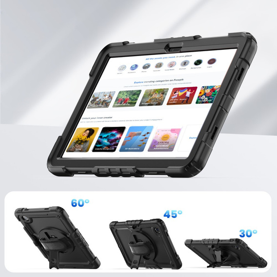 Armored Case for Lenovo Tab M11, protective 360 with stylus slot, black