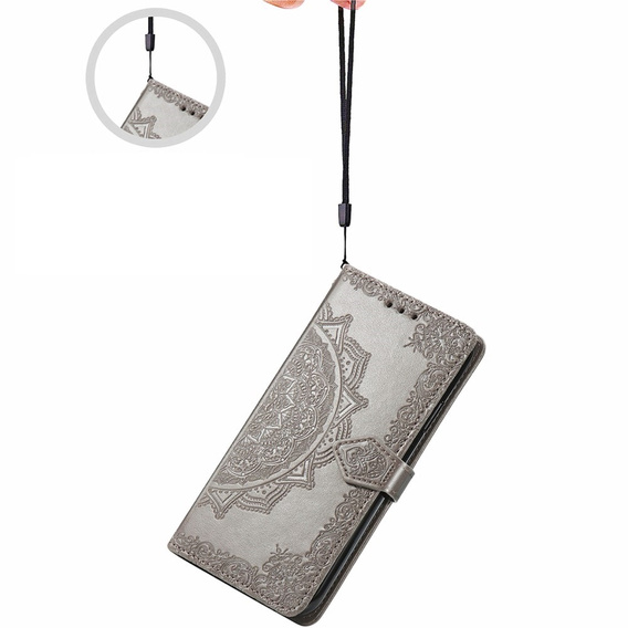 Flip case for Motorola Moto G24 / G24 Power / G04, Mandala, grey