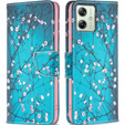 Flip case for Motorola Moto G54 5G, Wallet, sakura, blue