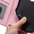 Flip case for Motorola Moto G24 / G24 Power / G04, Rhombus Crossbody Leather, pink rose gold