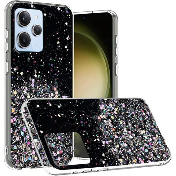 Case for Xiaomi Redmi 12, Glittery, black