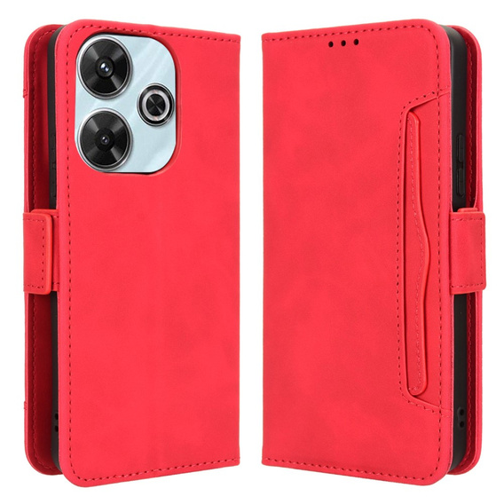 Flip case for Xiaomi Redmi 13, Card Slot, red