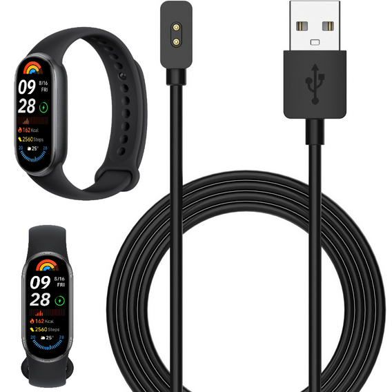 60cm USB Charging Cable Charger Cord for Xiaomi Smart Band 10 / 9 / 8 - Black