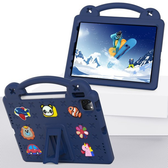 Children's case for iPad 10.9 2022 10 Gen, Cute Patterns, with stand, dark blue