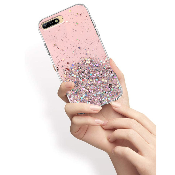 Case for Huawei Y6 2018 / Honor 7A, Glittery, pink