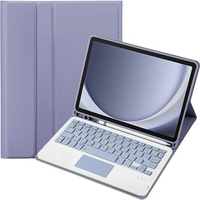 Case + keyboard Samsung Galaxy Tab A9+, Leather Pen Slot TouchPad, purple