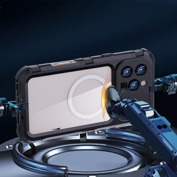 IP68 Waterproof Case for iPhone 16 Pro Max, SHELLBOX MagSafe, black