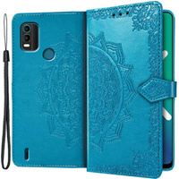 Flip case for Nokia C21 Plus, Mandala, blue