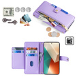 Flip case for Xiaomi Redmi Note 13 5G, Wallet Zipper Pocket, purple