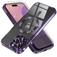 Case for iPhone 16 Pro Max, Electro MagSafe, purple + Screen Glass