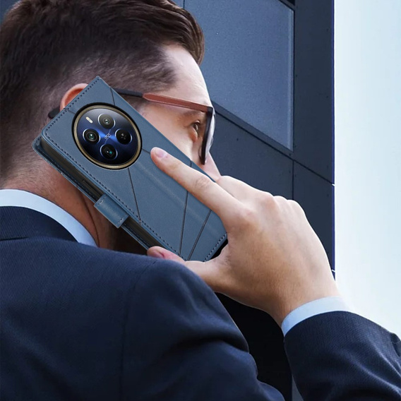 Case with flap for Realme 12 Pro 5G / 12 Pro+ 5G, Leather Line Wallet, blue