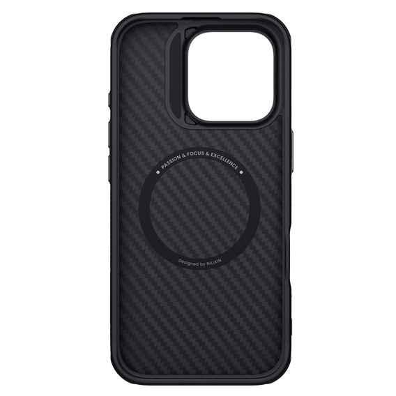 Nillkin Armored Case for iPhone 16 Pro, Carbon Fiber, for Magsafe, gold