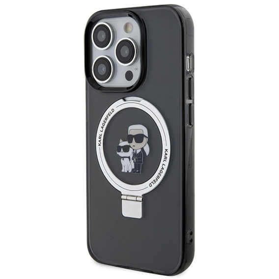 Karl Lagerfeld Ring Stand Karl & Choupette MagSafe Case for iPhone 15 Pro