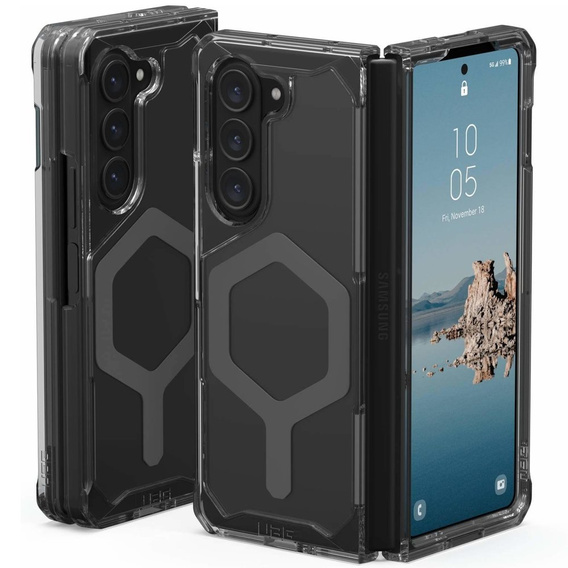 Urban Armor Gear Case for Galaxy Z Fold 5 5G, Plyo MagSafe, transparent / gray