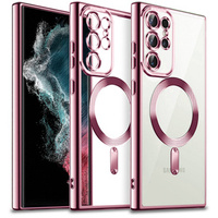 Case for Samsung Galaxy S22 Ultra, MagSafe Hybrid, pink rose gold