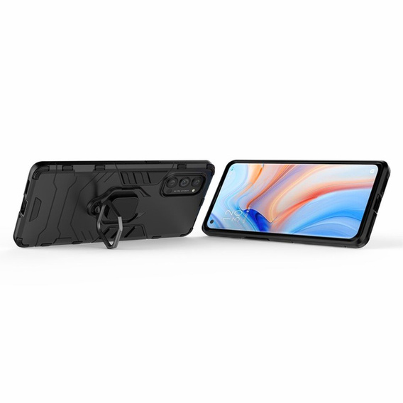 Case for Oppo Reno 4 Pro 5G, Kickstand Ring, black