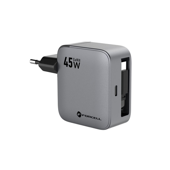 Forcell F-Energy 45W GaN mains charger with USB-C cable
