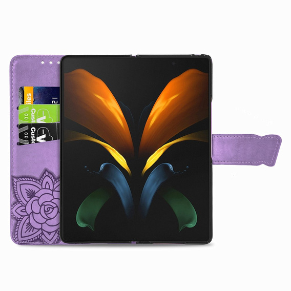 Flip case for Samsung Galaxy Z Fold 4 5G, Butterfly, purple