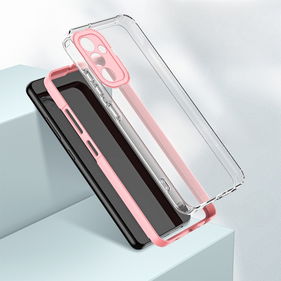 Case for Samsung Galaxy A14 5G, Fusion Hybrid, transparent / pink