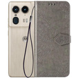 Flip case for Motorola Edge 50 Ultra, Mandala, grey