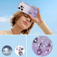 Case for iPhone 16 Pro, Glitter Flower, purple