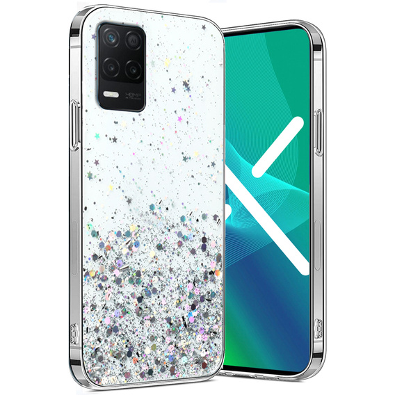 Case for Realme 8 5G, Glittery, transparent