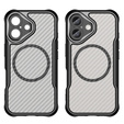 Case for iPhone 16 Plus, Fusion Hybrid Carbon, for MagSafe, black