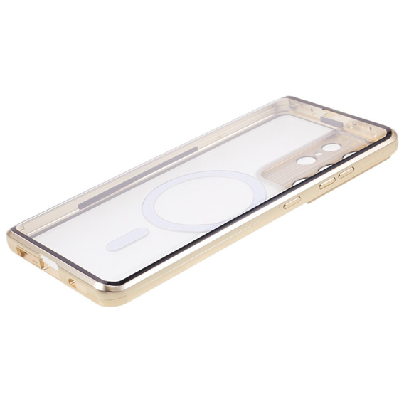 Magnetic Dual Glass MagSafe case for Samsung Galaxy S21 Ultra, gold