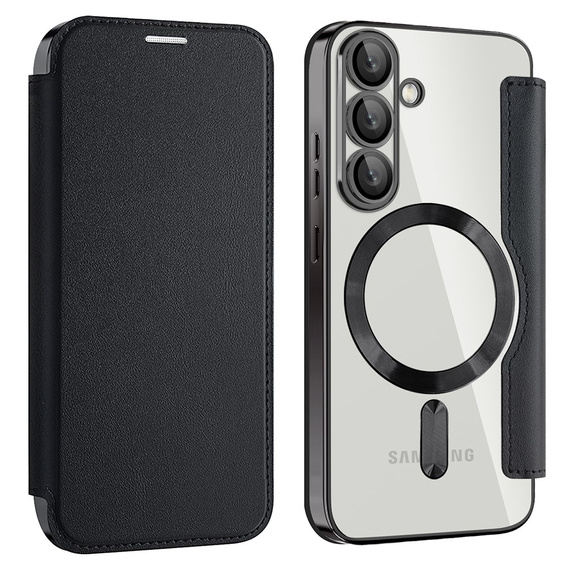 Flip case for Samsung Galaxy S25, RFID Wallet MagSafe CamShield, black