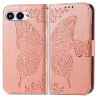 Flip case for T Phone 3 5G, Butterfly, pink rose gold