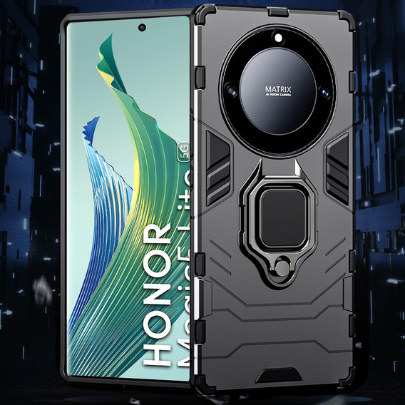 Case for Honor Magic 5 Lite, Kickstand Ring, black