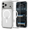 Spigen Ultra Hybrid MagSafe case for iPhone 17 Pro, Clear / White