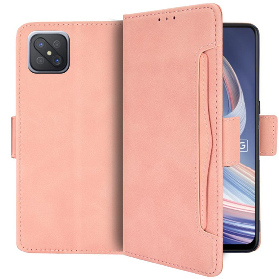Flip case for Oppo Reno 4 Z 5G, Card Slot, pink