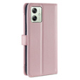 Flip case for Motorola Moto G54 5G, Wallet Zipper Pocket, pink