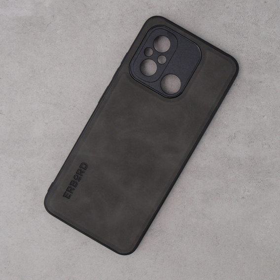 Case for Xiaomi Redmi 12C, ERBORD Business, with metal plate for car mounts, grey